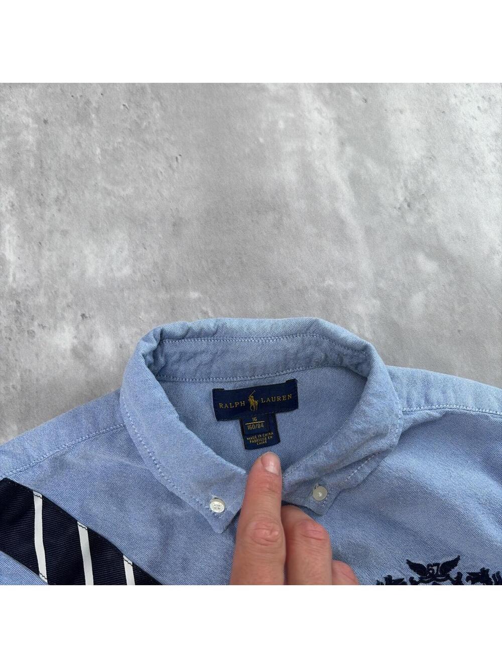 Y2K Polo Ralph Lauren Chief Keef Striped Long Sleeve Linen Button Up Shirt - Picture 6 of 7
